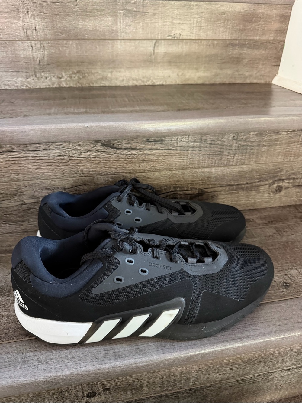 adidas Men’s Black and White Athletic Training Shoes